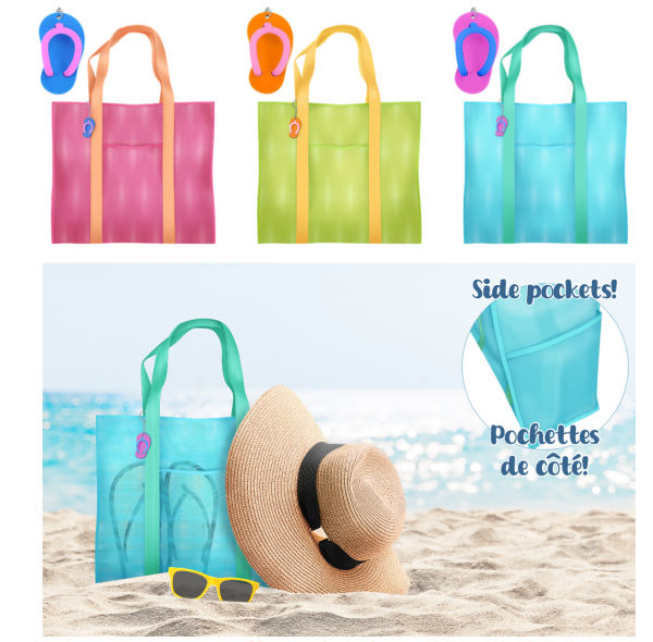 Summer Mesh Carryall with Silicone Keychain